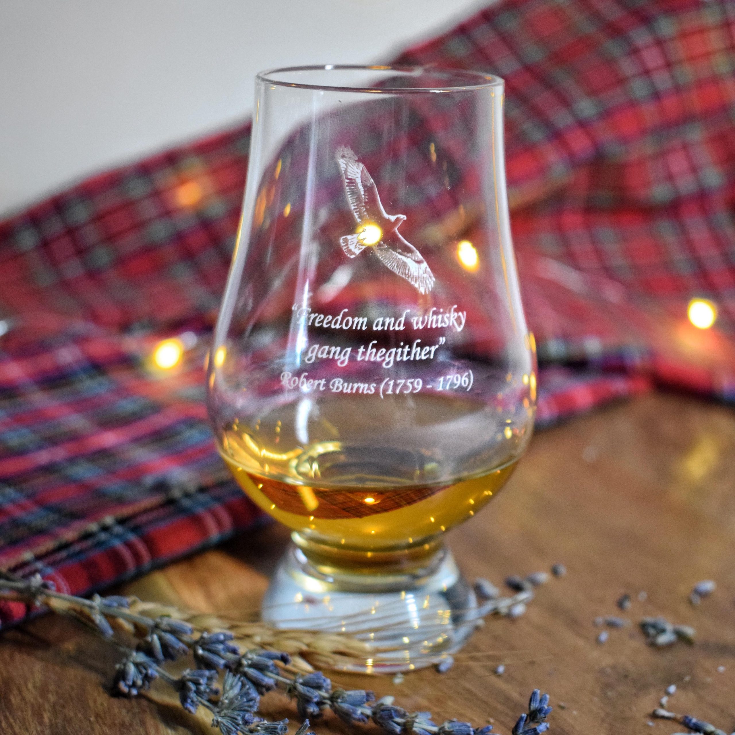 Celtic G Monogram Engraved Glencairn Whisky Glass in Gift Carton 