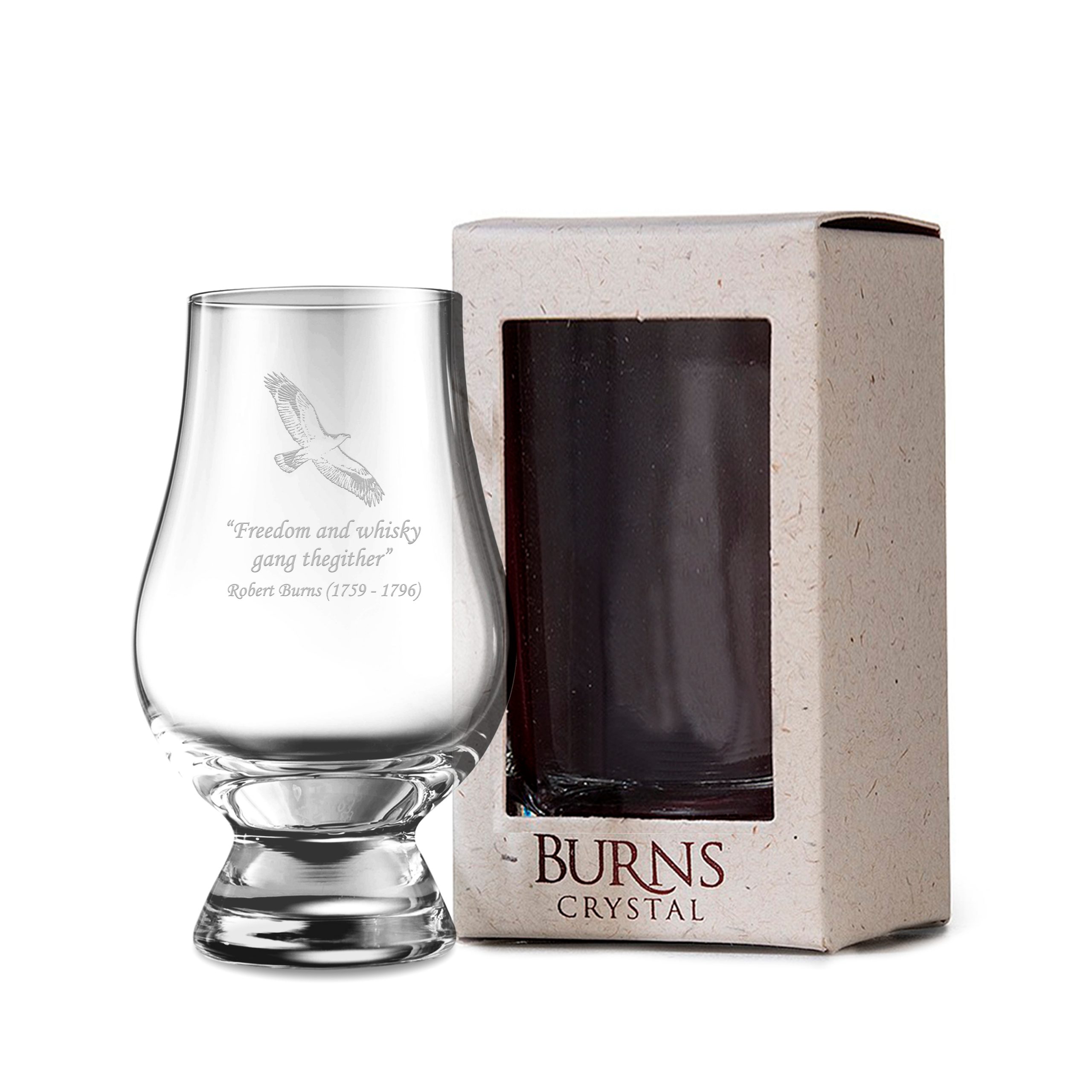 Engraved Glencairn Glass "Freedom & Whisky" Whisky Gifts UK