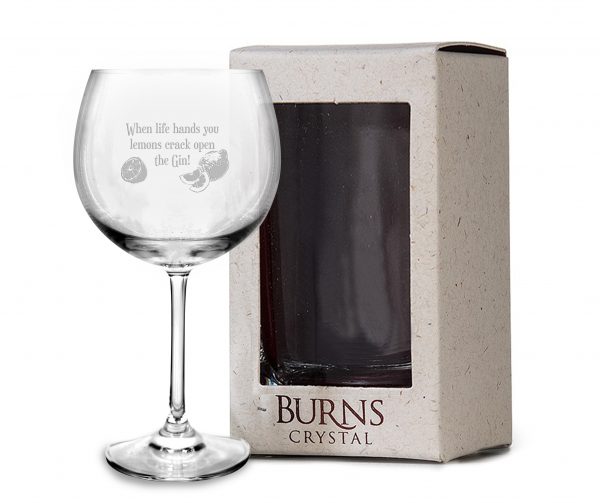 Burns Drinks Jura Gin Goblet Gift with Engraving Personalised gin gift